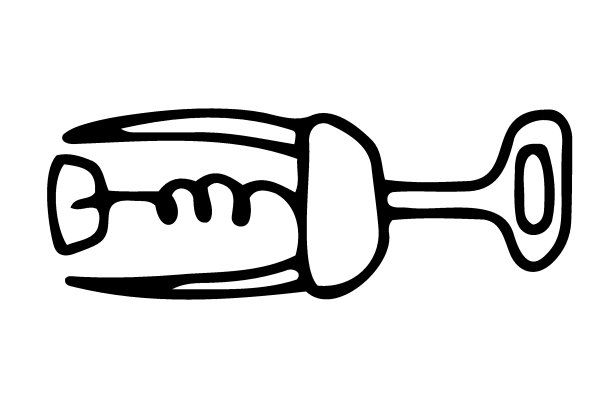 涂鸦开瓶器的形象。翼形开塞钻轮廓图片下载