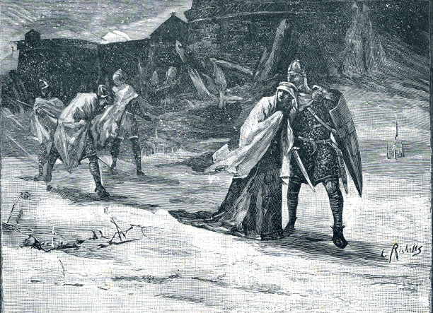 公元1142年，玛蒂尔达皇后从牛津城堡逃跑图片下载