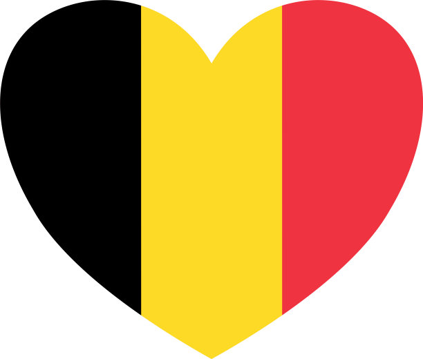 透明背景上孤立的心形德国国旗图片下载