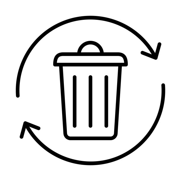 废物管理图标标志设计矢量模板说明标志和符号像素完美图片下载