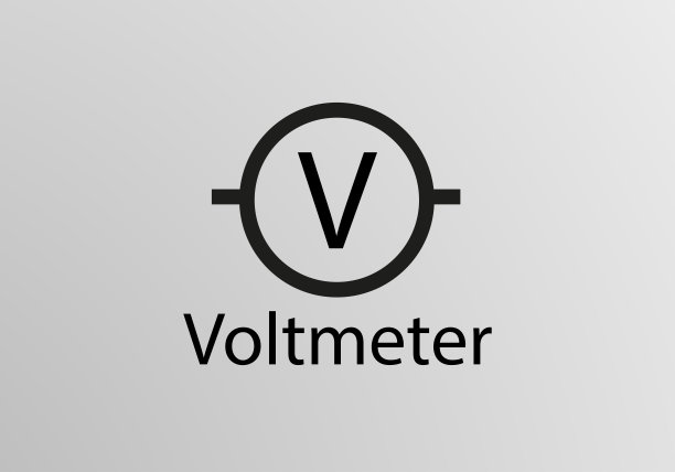 电压表符号，矢量符号设计。工程符号。图片下载