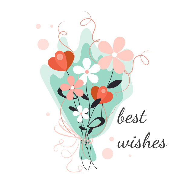 可爱的明信片和一束野花图片下载