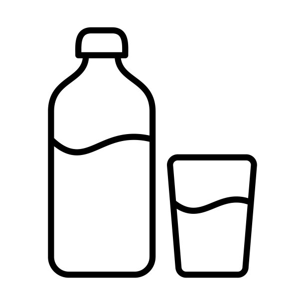 矿泉水瓶图标标志设计矢量模板插图标志和符号像素完美图片下载