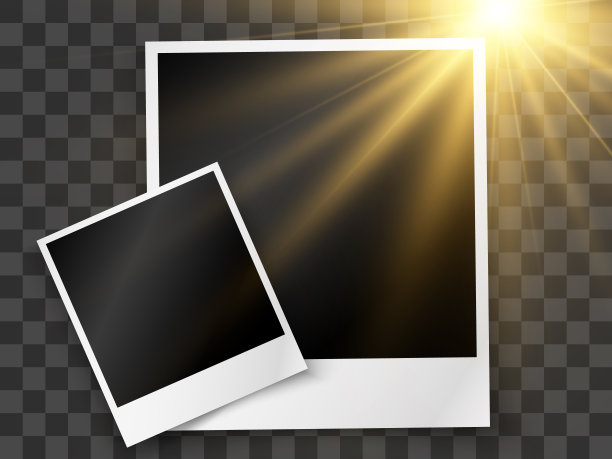 祝贺相框与闪亮的金粉和灯光效果。图片下载