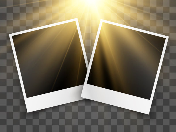 祝贺相框与闪亮的金粉和灯光效果。图片下载