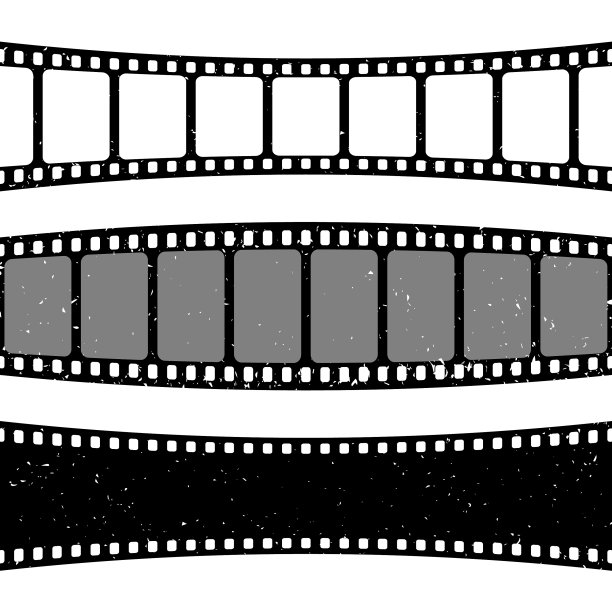 复古弯曲的胶片条收集旧垃圾图片下载