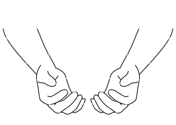 双手伸出，接受，包裹着黑白的断线图片下载