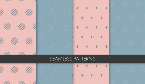 一套无缝点模式。矢量插图。图片下载