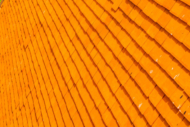 屋顶陶瓷的特写图片下载