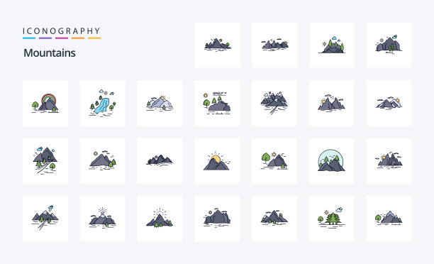 25山线填充风格图标包图片下载