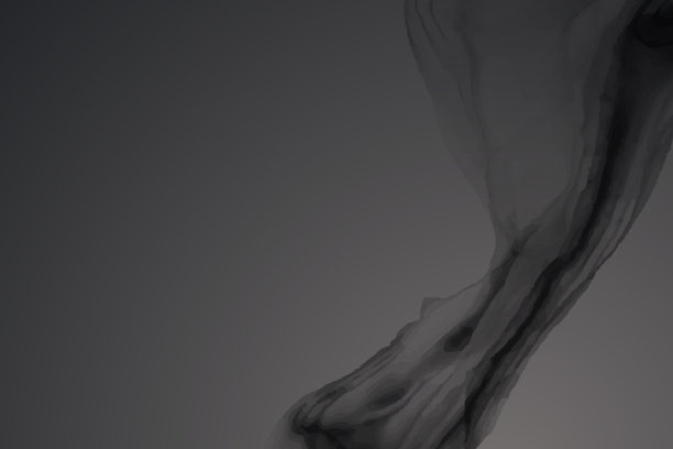 水彩背景与抽象的黑色墨水波。图片下载