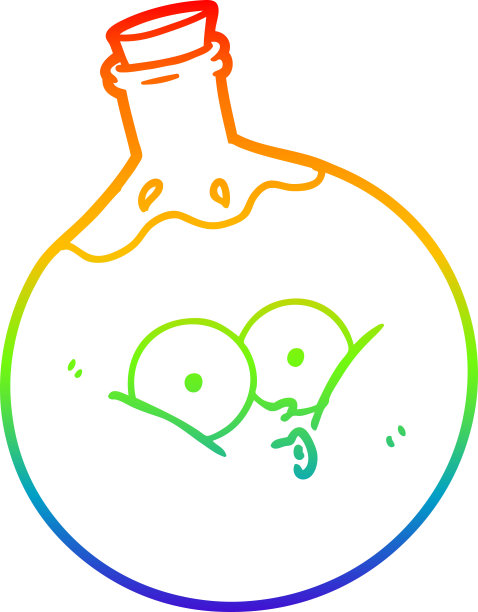 彩虹渐变线绘制的卡通药水图片下载