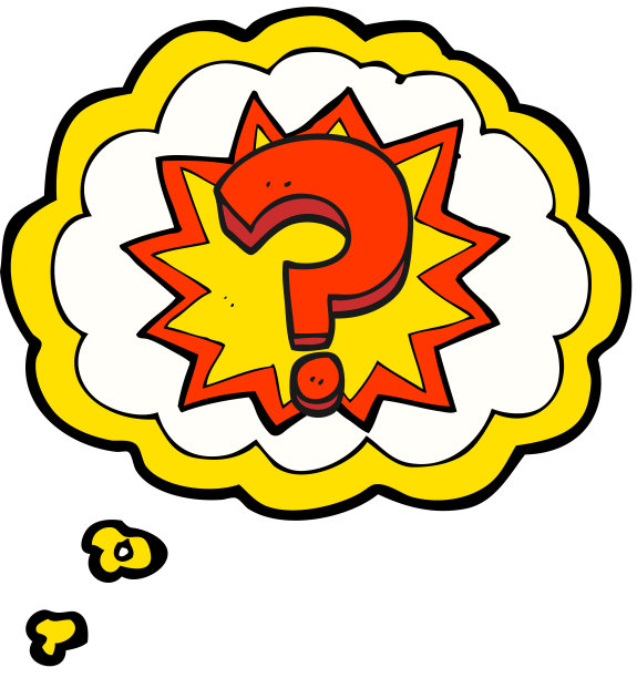 徒手画的思想泡泡卡通问号图片下载