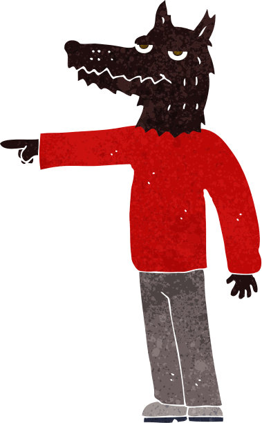 卡通狼人指点图片下载