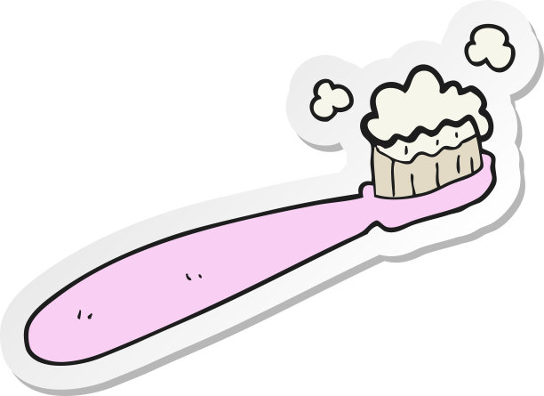 卡通牙刷贴纸图片下载