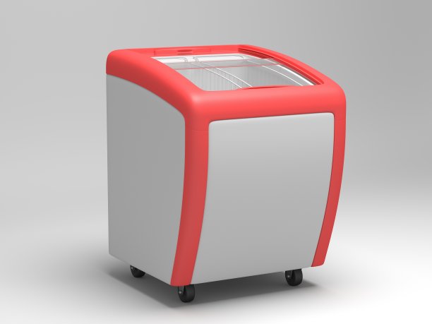 曲面顶部显示冰淇淋冷冻机。孤立。图片下载