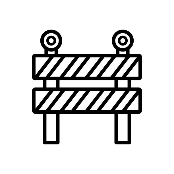 道路障碍图标矢量设计模板在白色背景图片下载