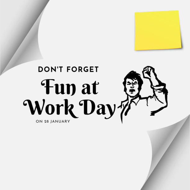 工作乐趣的社交媒体模板。图片下载