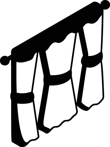 窗帘或舒适的房间窗户等距矢量图标设计，室内设计符号，家庭办公室装饰标志，住宅和商业装饰元素库存插图，天鹅绒打开窗帘的概念图片下载