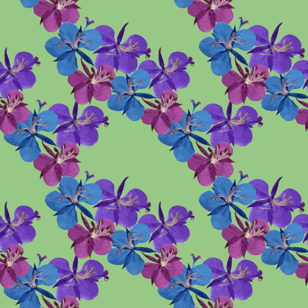 飞燕草。插图，花的纹理。无缝模式的连续复制。花卉背景，照片拼贴纺织，棉织物。壁纸，封面，印刷品图片下载