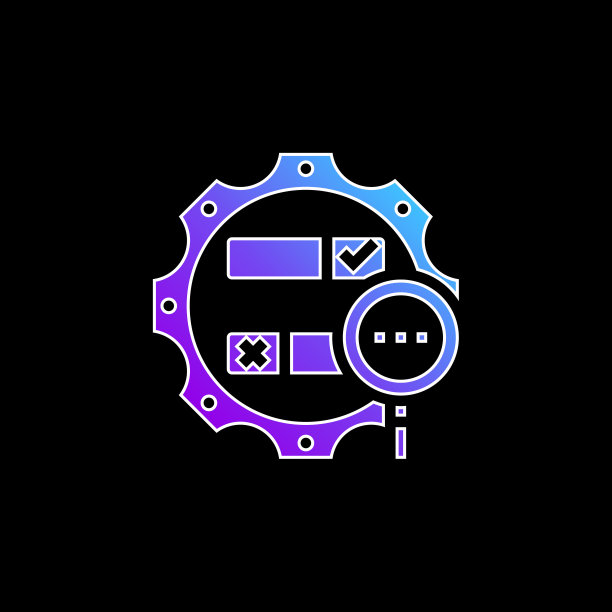 布尔搜索蓝色梯度矢量图标图片下载