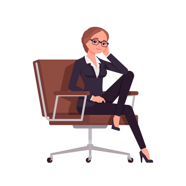 优雅疲惫的女商务助理，经典的西装裤女坐席图片下载