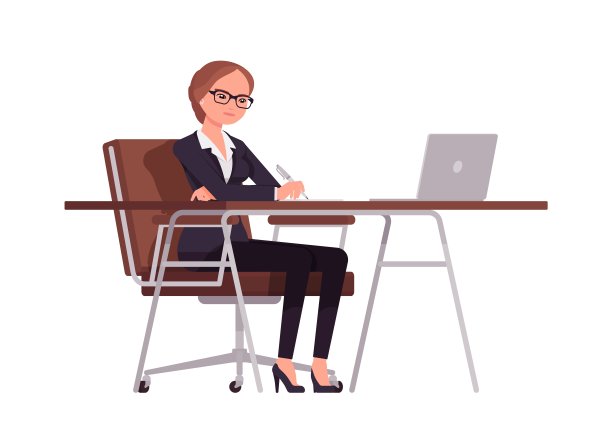 女忙碌的商务助理，西装裤的女人在办公桌前写作图片下载