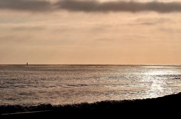 傍晚海滩场景图片下载