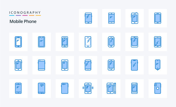 25 .手机蓝色图标包图片下载