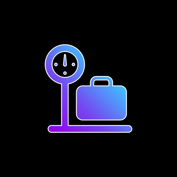 机场值机标志蓝色梯度矢量图标图片下载