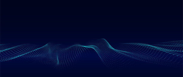 粒子波。数字波背景概念。抽象技术背景。大数据可视化。矢量插图。图片下载