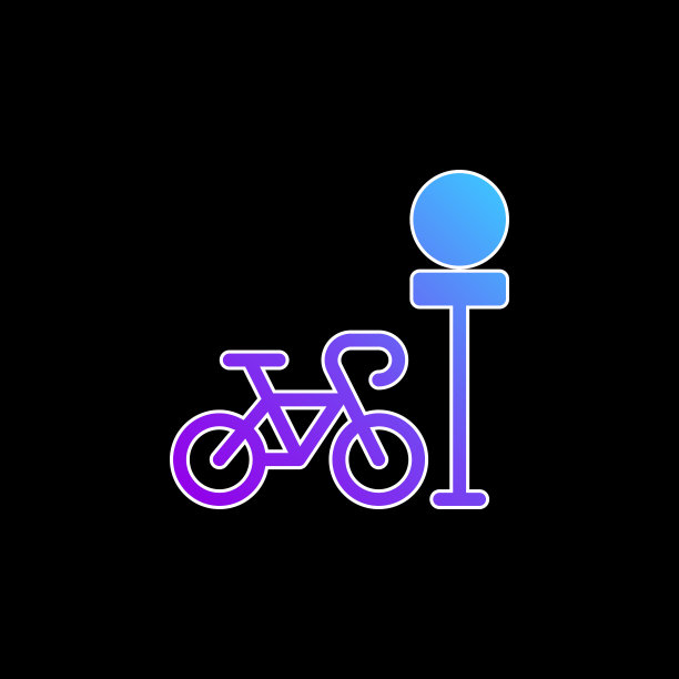 自行车停车蓝色梯度矢量图标图片下载