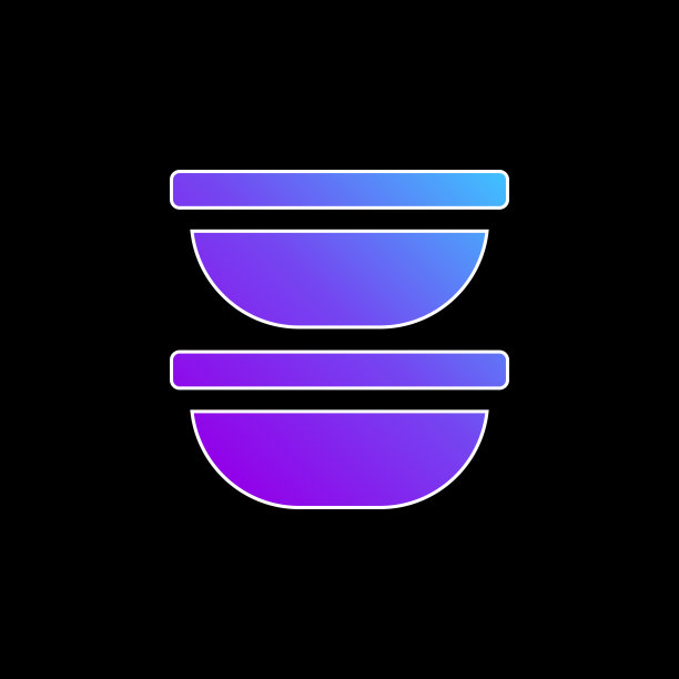 碗蓝色梯度矢量图标图片下载