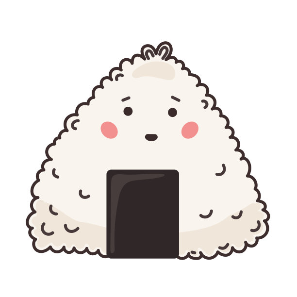 亚洲食物符号元素滑稽的卡通图标图片下载