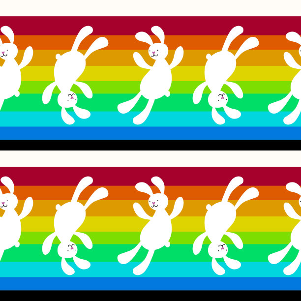 用于织物、纺织品、包装和亚麻布的卡通兔子无缝图案图片下载