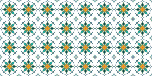 无缝图案瓷砖设计。瓷砖图案。花卉元素。孤立在白色背景上。无尽的纹理。用于打印，网页设计。图片下载