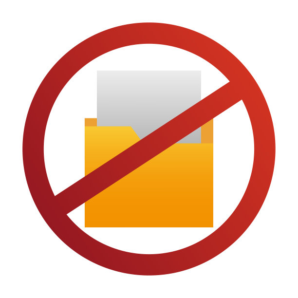 按钮与禁止文件夹与文件。文档的象征。矢量插图。图片下载