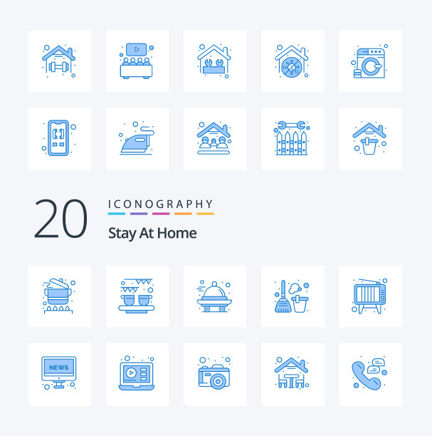 20 .呆在家里的蓝色图标包喜欢复古图片下载