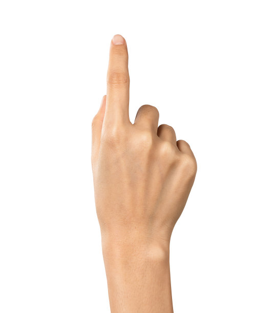 手指向屏幕上孤立的背景。图片下载