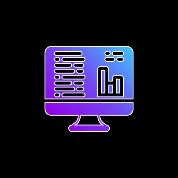 分析蓝色梯度矢量图标图片下载