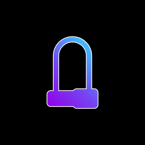 自行车锁蓝色梯度矢量图标图片下载
