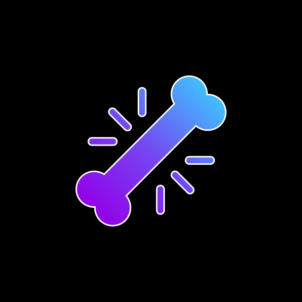 骨蓝色梯度矢量图标图片下载