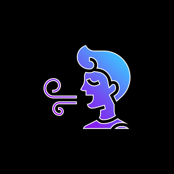 口臭蓝色梯度矢量图标图片下载