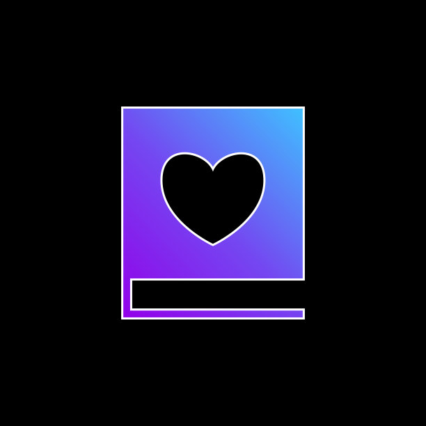 爱之书蓝色梯度矢量图标图片下载