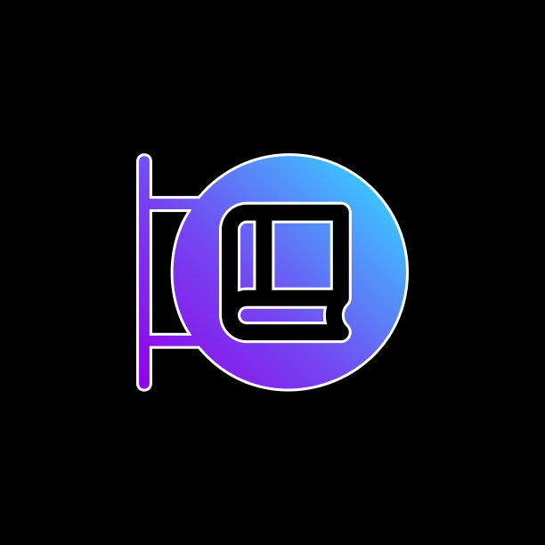 书店蓝色渐变矢量图标图片下载