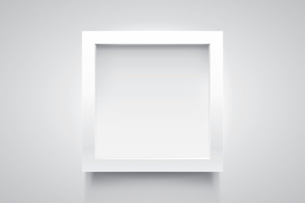 现实的空框架在光背景，边界为您的创意项目，为您的项目模型。矢量设计图片下载