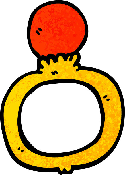 Grunge纹理卡通订婚戒指图片下载