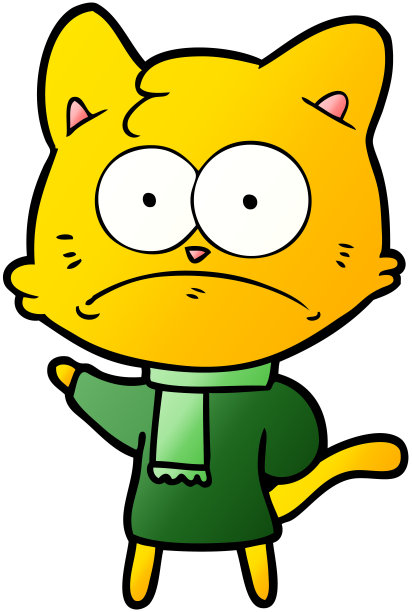 卡通紧张猫图片下载