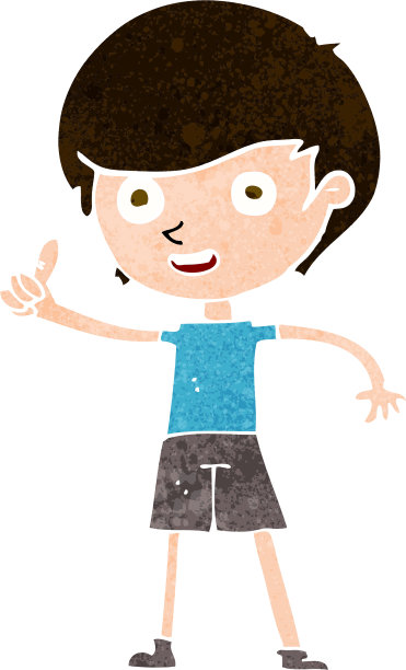 卡通男孩竖起大拇指的符号图片下载
