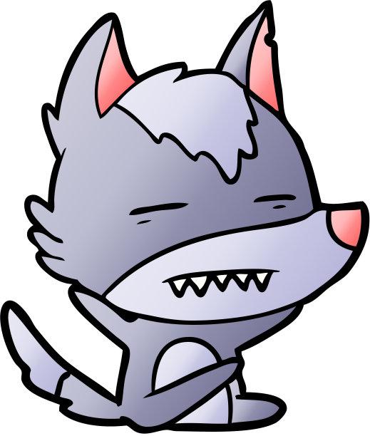 露出牙齿的卡通狼图片下载